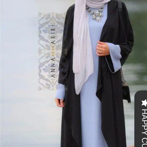 Annah Hariri Black and Blue Abaya